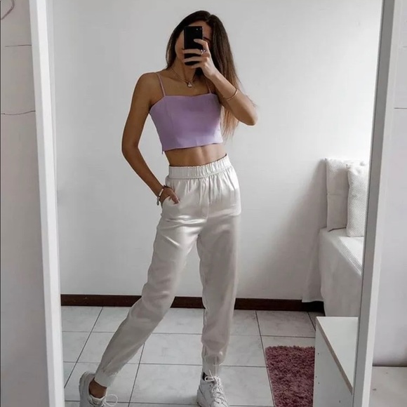 Zara Tops Zara Lilac Purple Crop Top Spaghetti Strap Nwt Poshmark